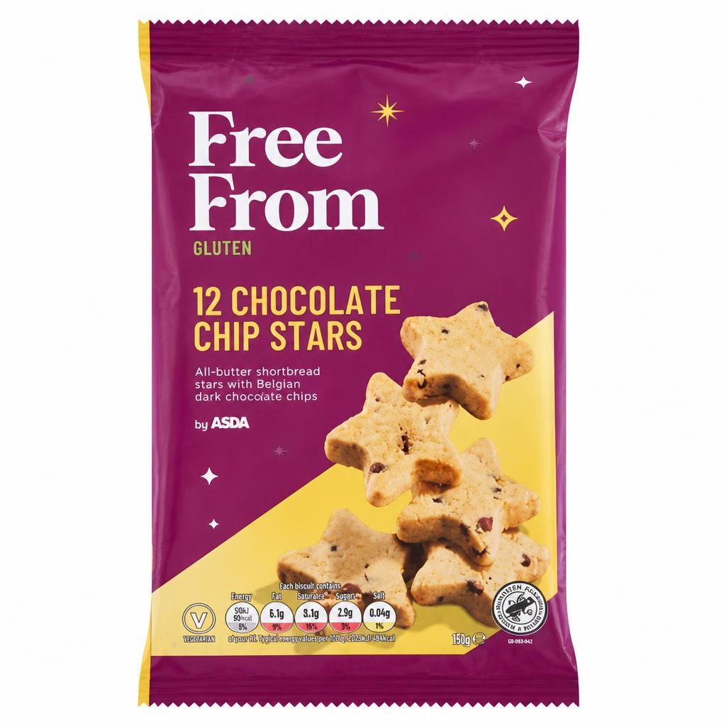 Free From by ASDA 12 Chocolate Chip Stars 75g
