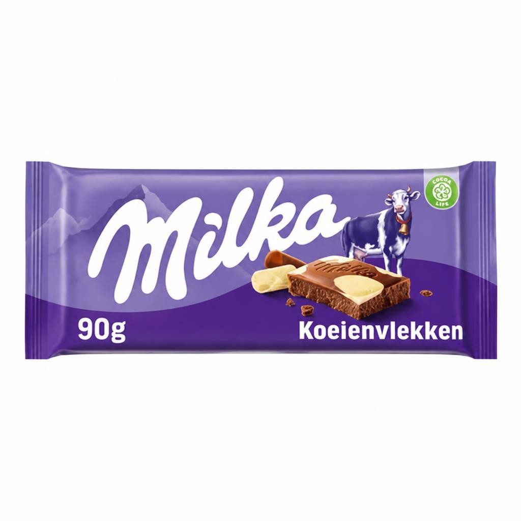 Milka Happy Cow Milk & White Chocolate Bar 90g