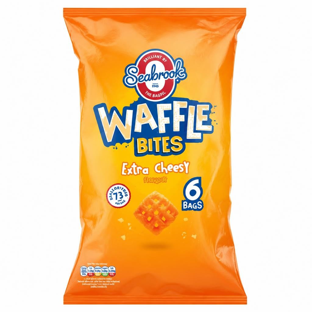 Seabrook Extra Cheesy Flavour Waffle Bites 6 x 16g