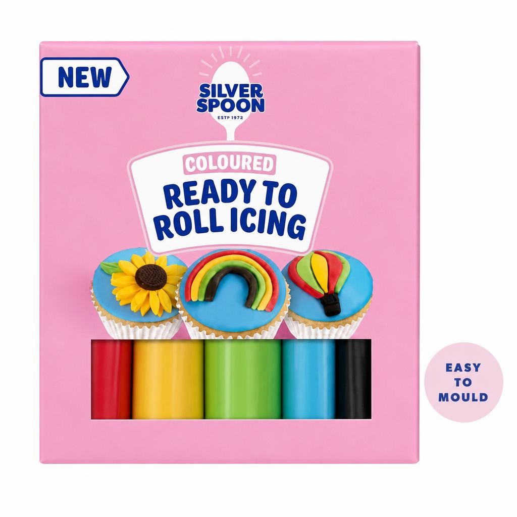 Silver Spoon Coloured Ready to Roll Icing 5 x 100g