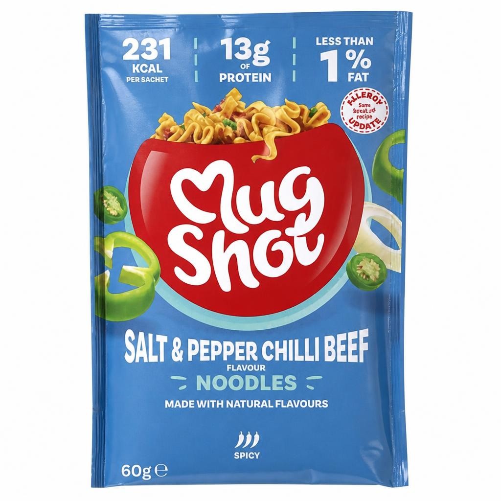 Mug Shot Salt & Pepper Chilli Beef Flavour Noodles 60g