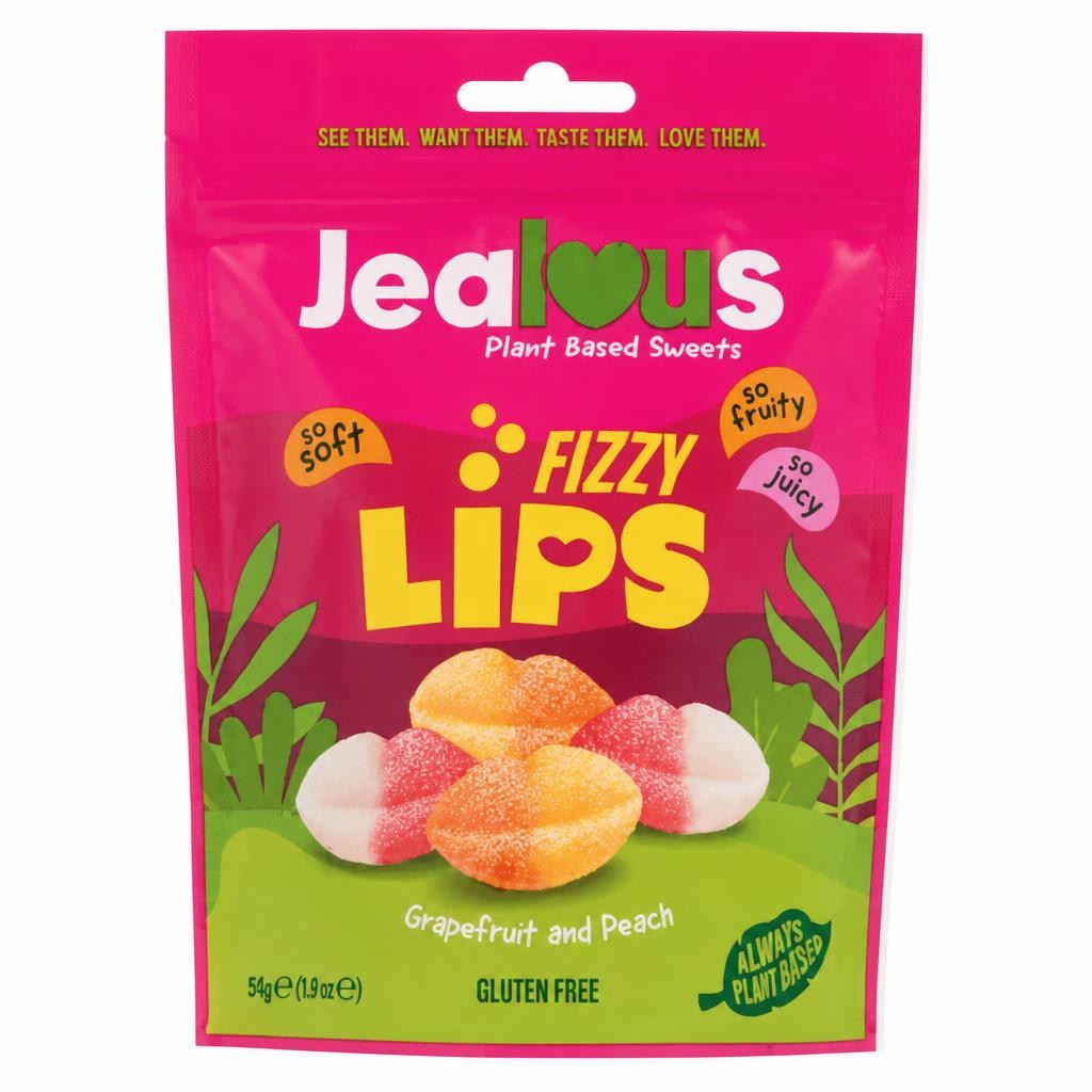 Jealous Fizzy Lips Grapefruit and Peach 125g