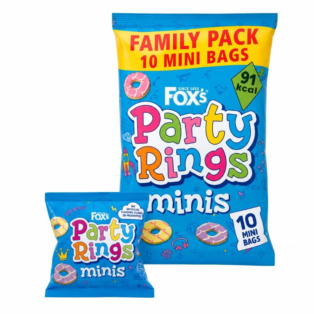 Fox's Biscuits Party Rings Minis 10 Snack Bags