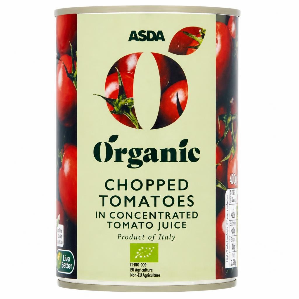 ASDA Organic Organic Chopped Tomatoes in Concentrated Tomato Juice 400g