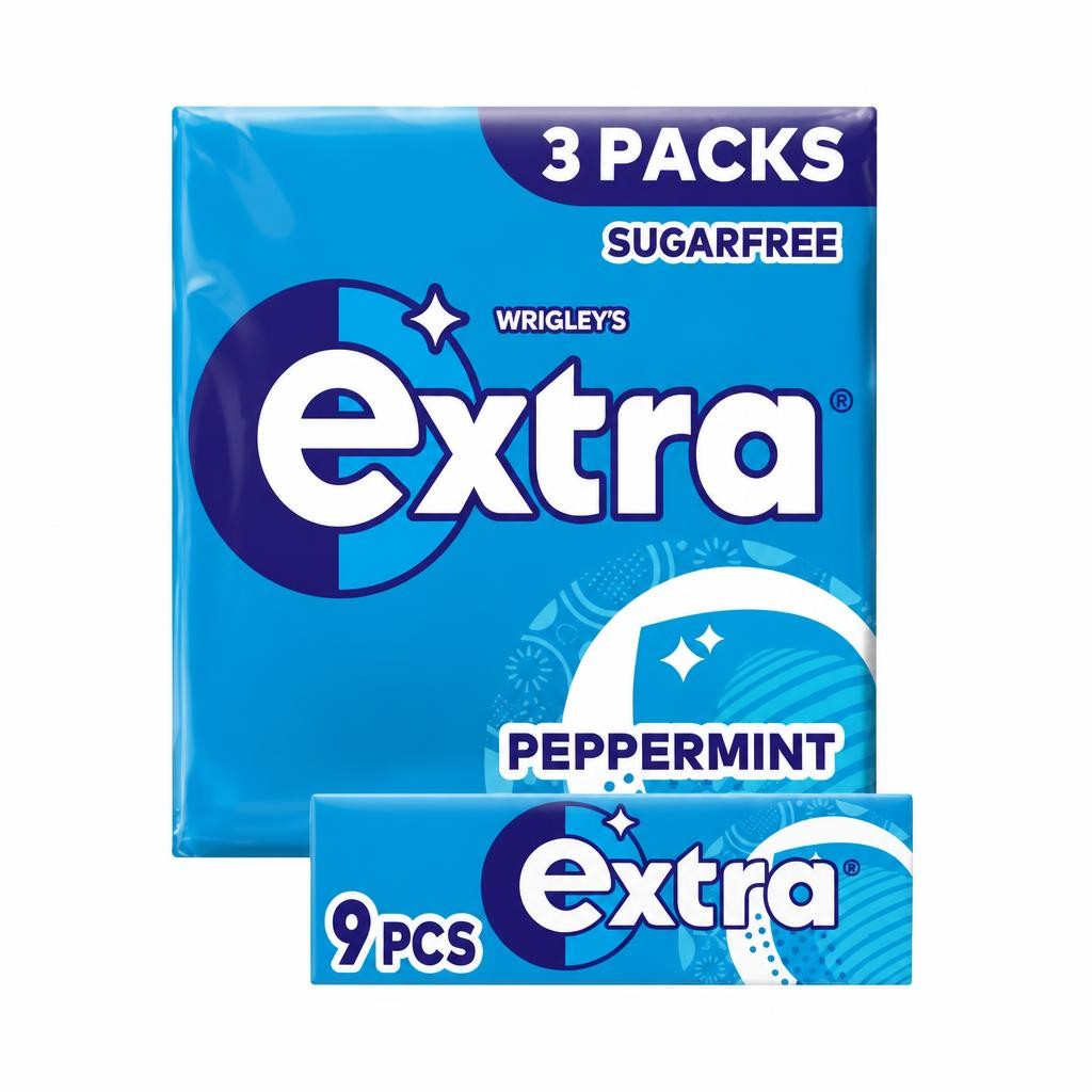 Wrigley's Extra Peppermint Sugarfree Chewing Gum Multipack 3x9 Pieces