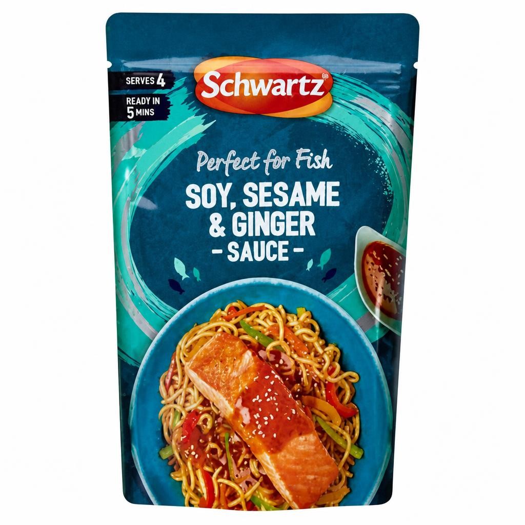 Schwartz Dark Soy, Sesame & Ginger Sauce For Fish 300g