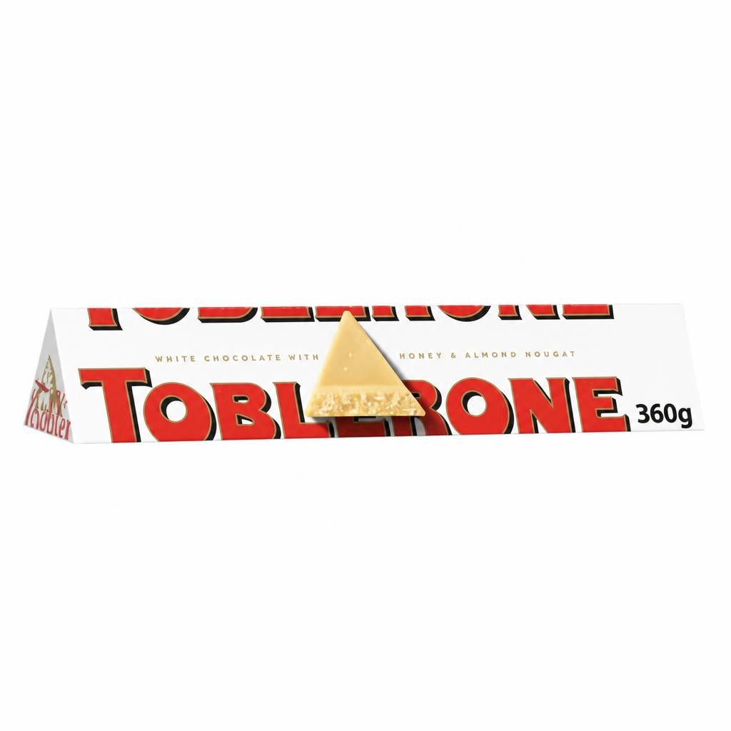 Toblerone White Chocolate with Honey & Almond Nougat Bar 360g