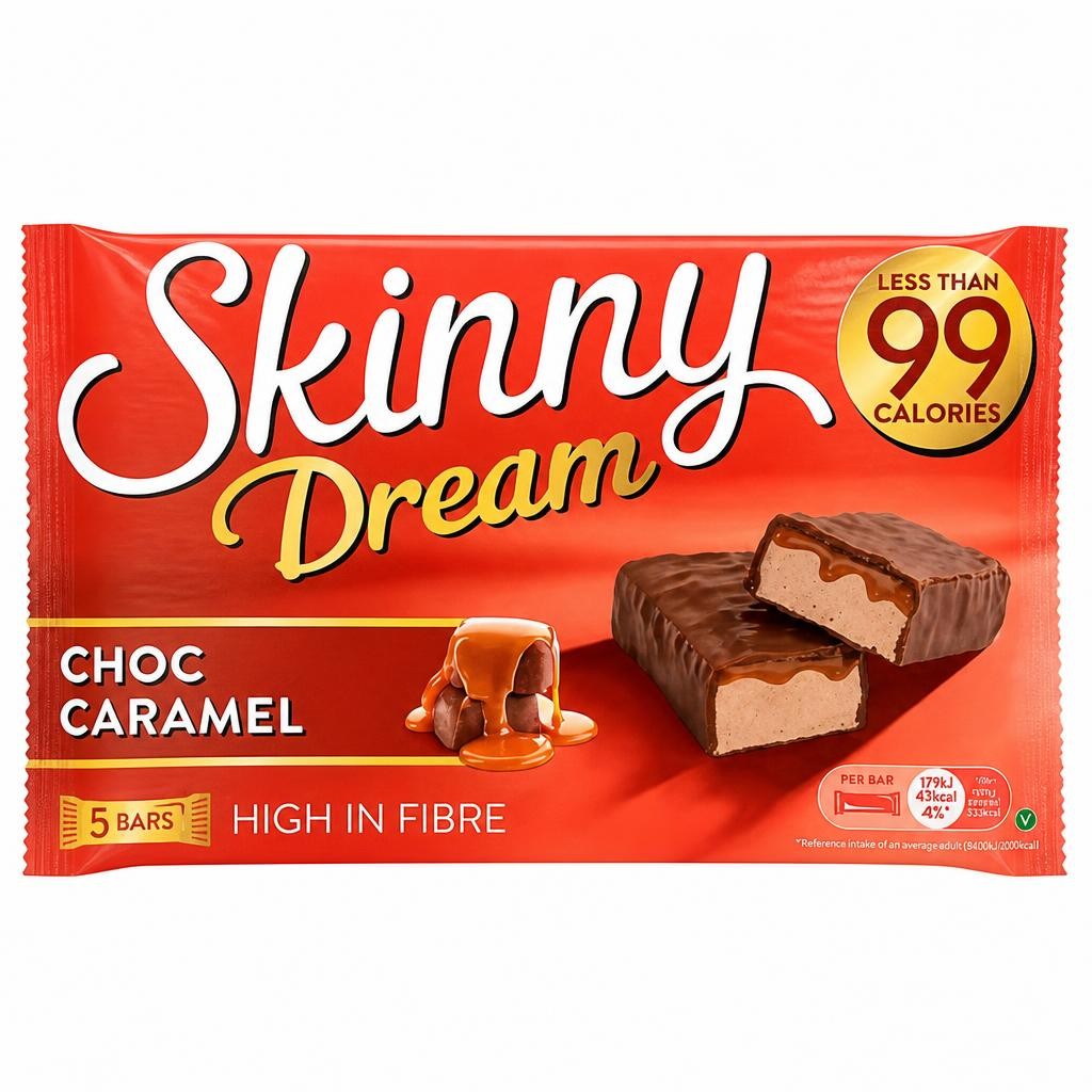 Skinny Dream Dream Choc Caramel Bars 5 x 24g
