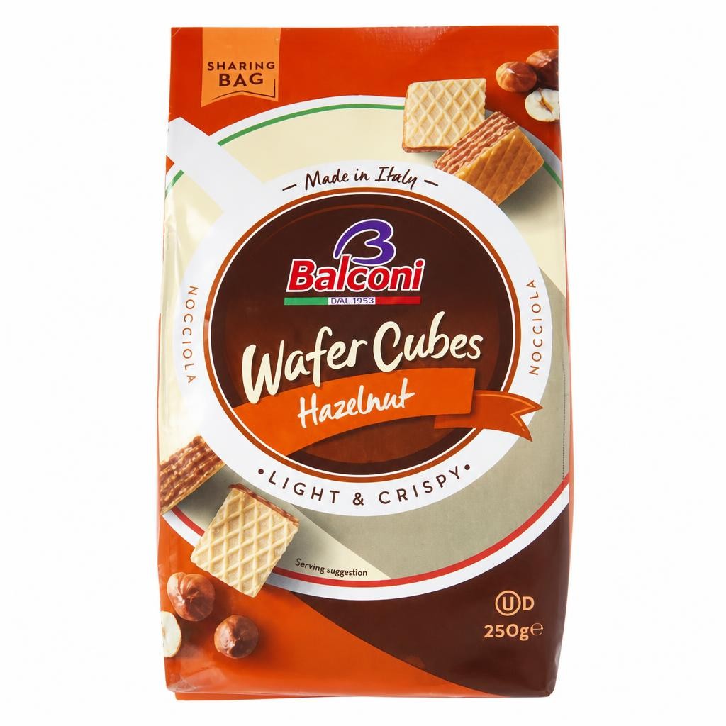 Balconi Wafer Cubes Hazelnuts 250g