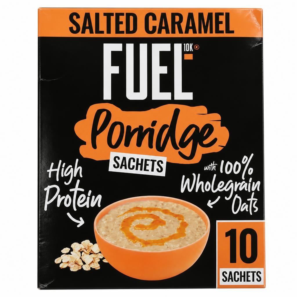 FUEL10K Salted Caramel Protein Porridge Oat Cereal Sachets 10x36g