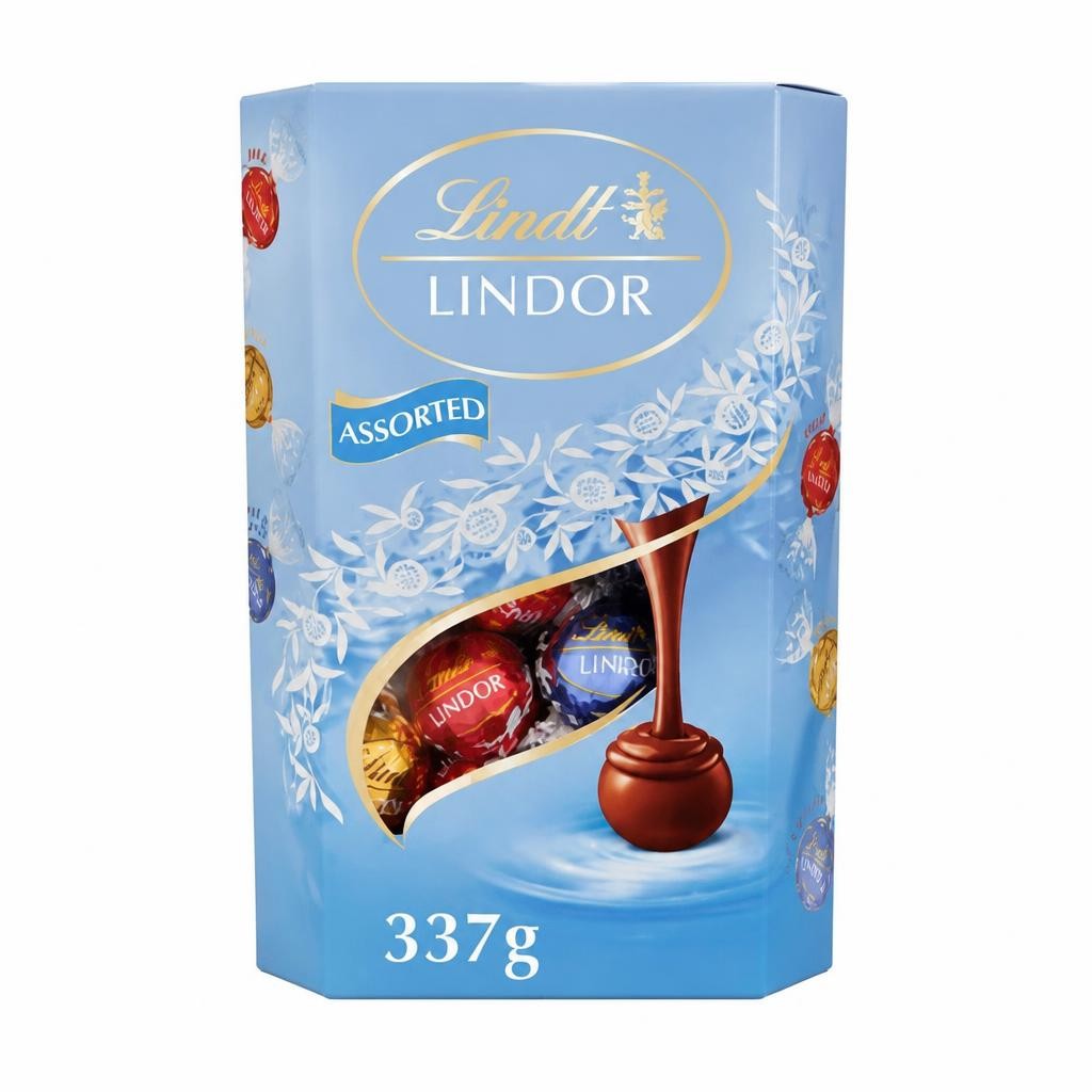 Lindt Lindor Milk & White Assorted Chocolate Truffles Box 337g
