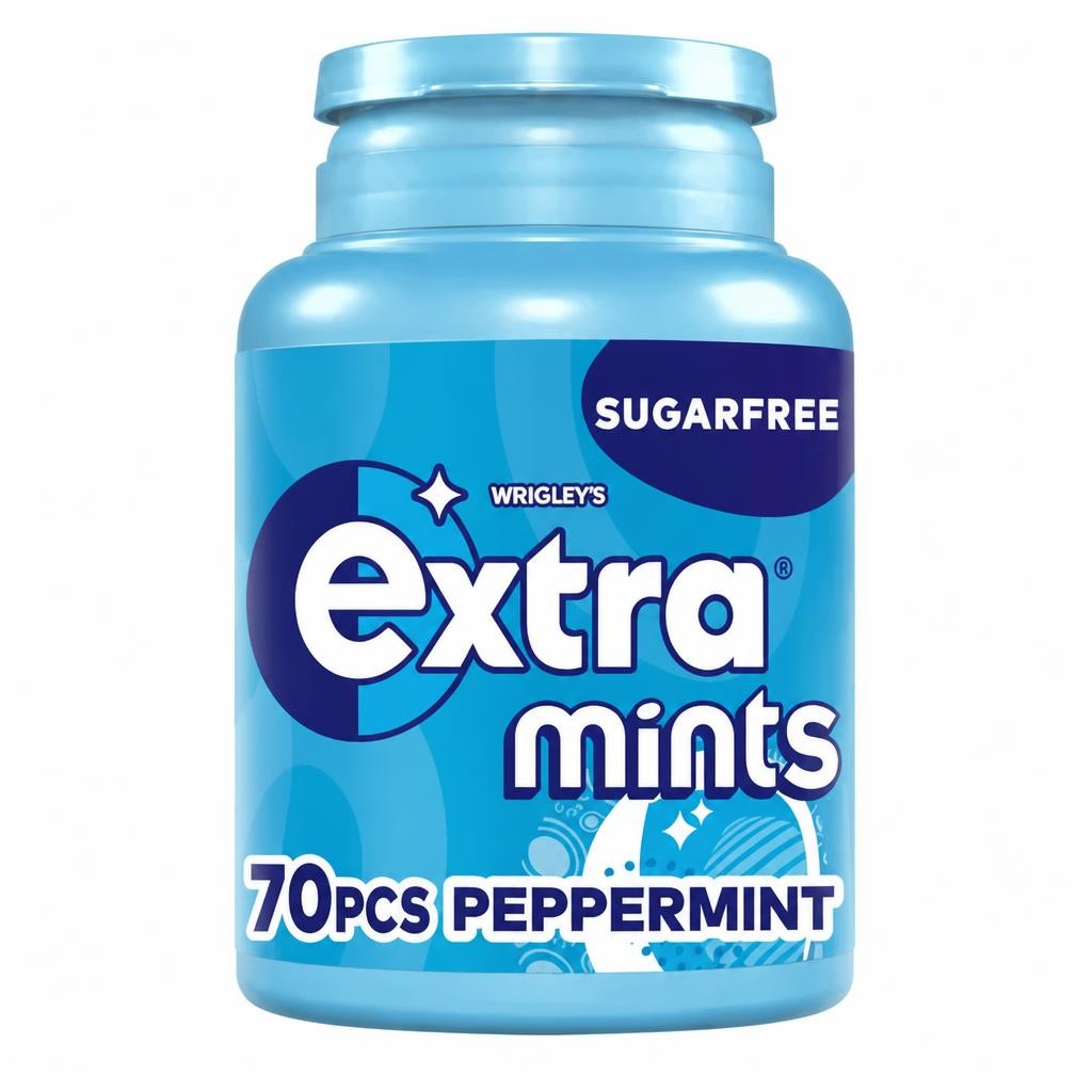 Wrigley's Extra Peppermint Sugarfree Mints Bottle 70 pieces