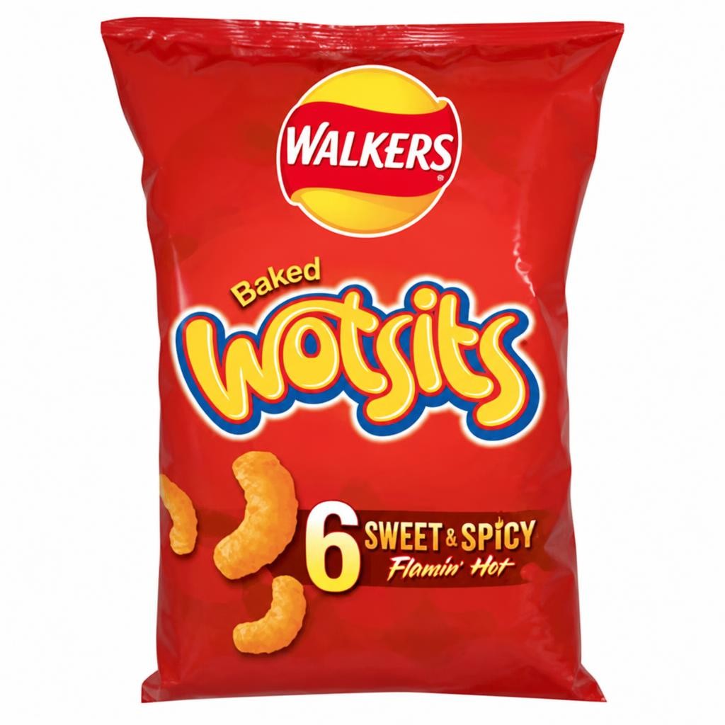 Walkers Wotsits Sweet & Spicy Snacks Multipack Crisps 6 x 16g