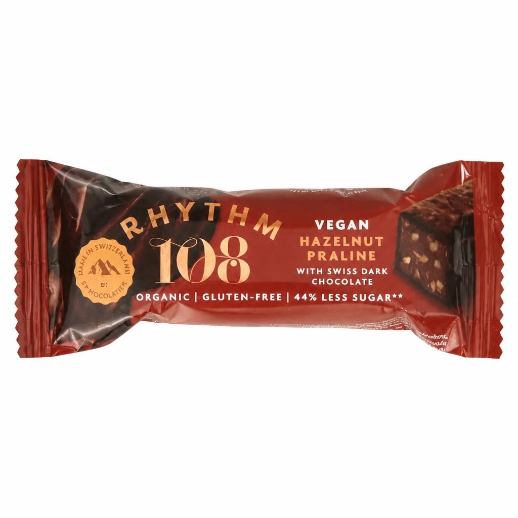 Rhythm 108 Vegan Hazelnut Praline with Swiss Dark Chocolate 33g