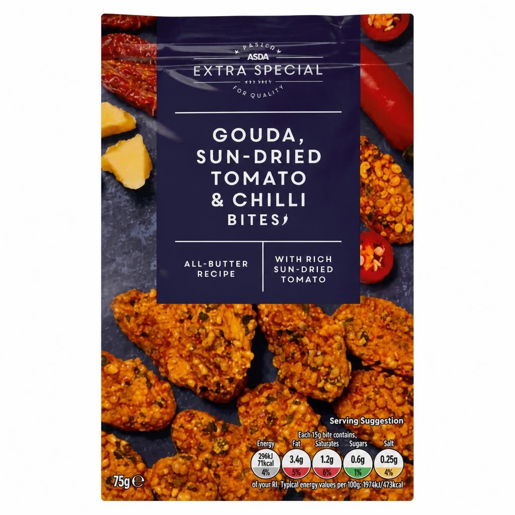 ASDA Extra Special Gouda, Sun-Dried Tomato & Chilli Bites 75g