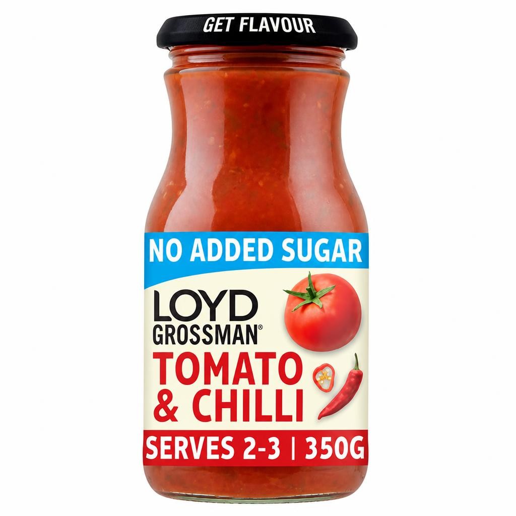 Loyd Grossman No Added Sugar Tomato & Chilli Pasta Sauce 350g