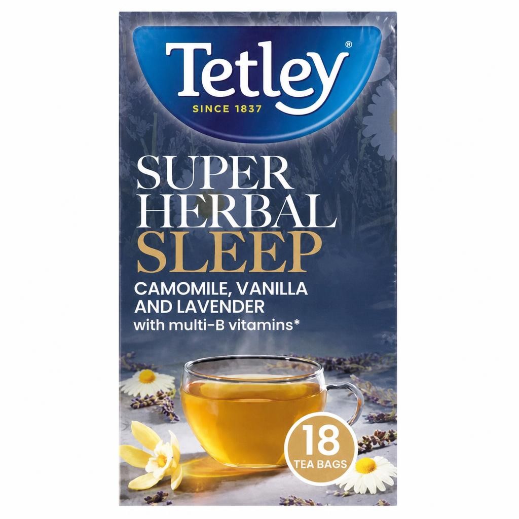 Tetley Super Herbal Sleep Camomile, Vanilla and Lavender 18 Tea Bags 27g