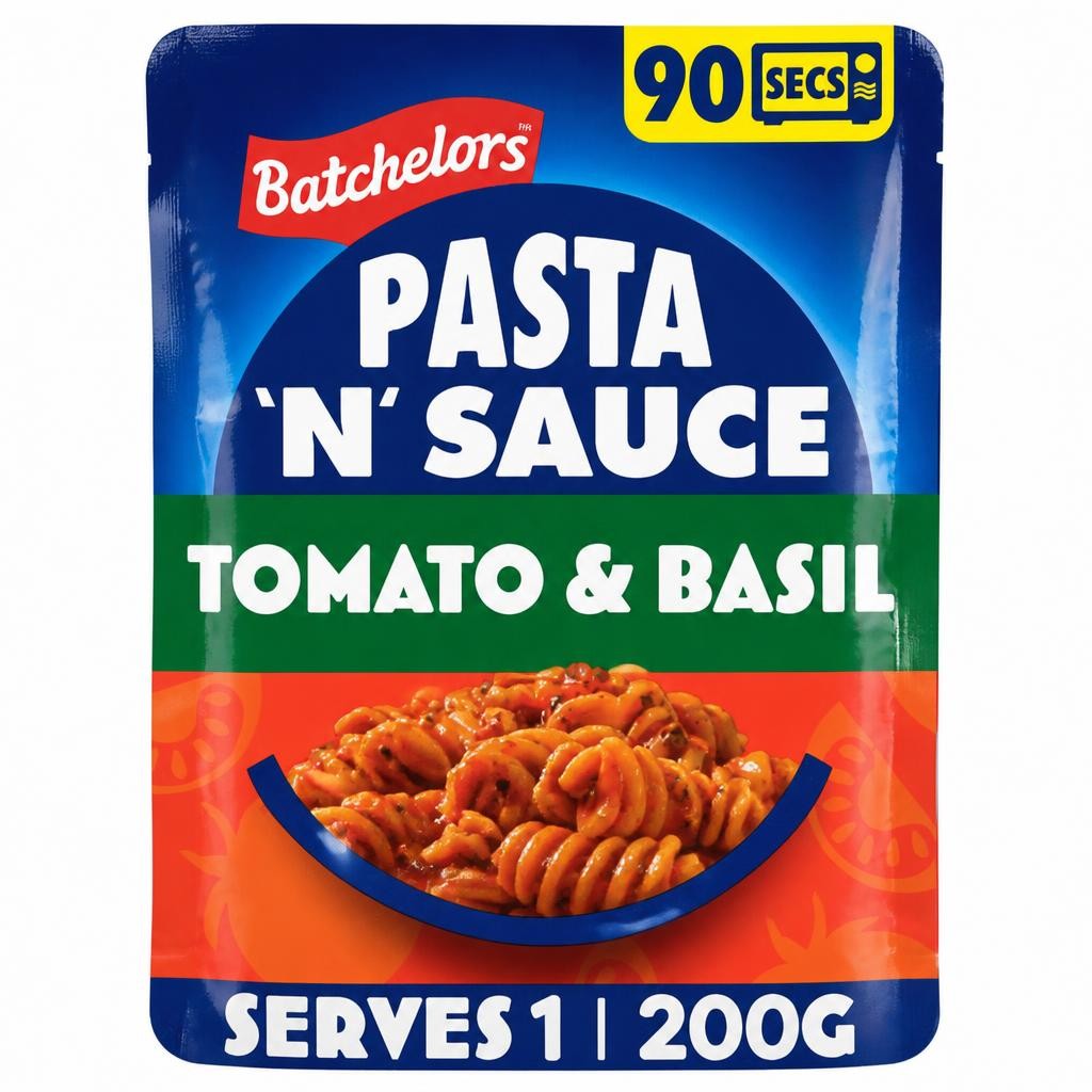 Batchelors Pasta 'n' Sauce Microwave Ready Meal Pasta with Tomato and Basil Sauce 200g
