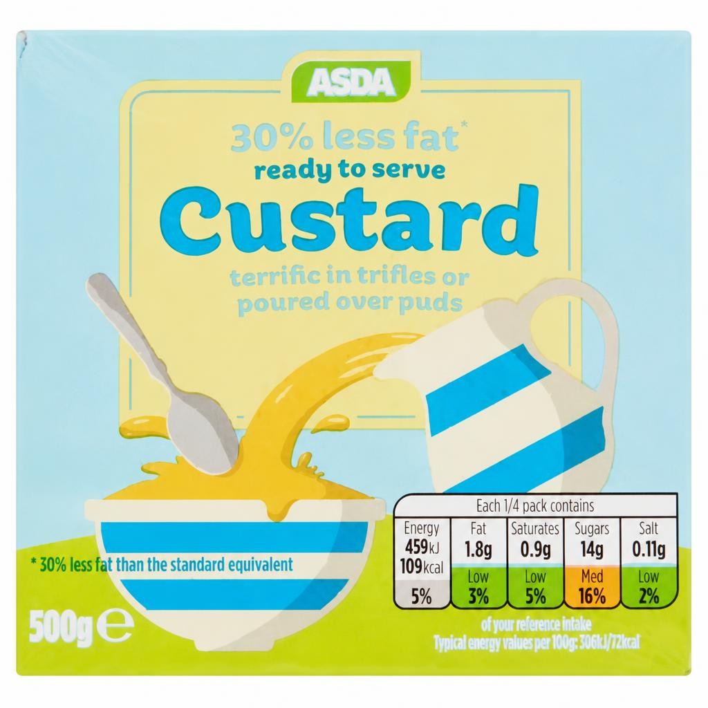 ASDA 30% Less Fat Custard 500g