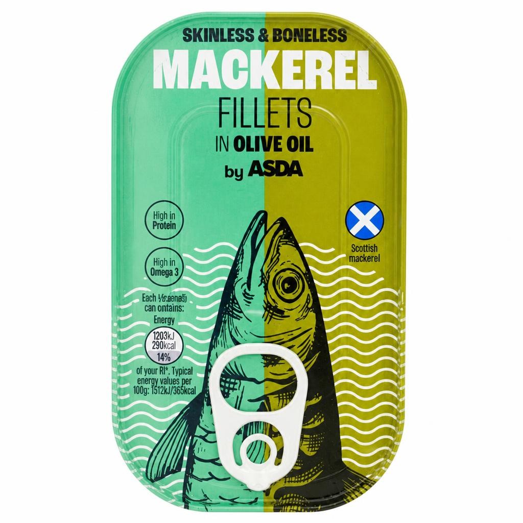 ASDA Mackerel Fillets in Olive Oil 125g