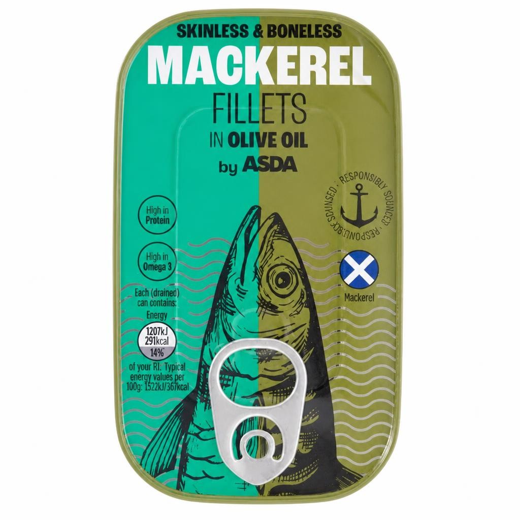 ASDA Mackerel Fillets in Olive Oil 125g