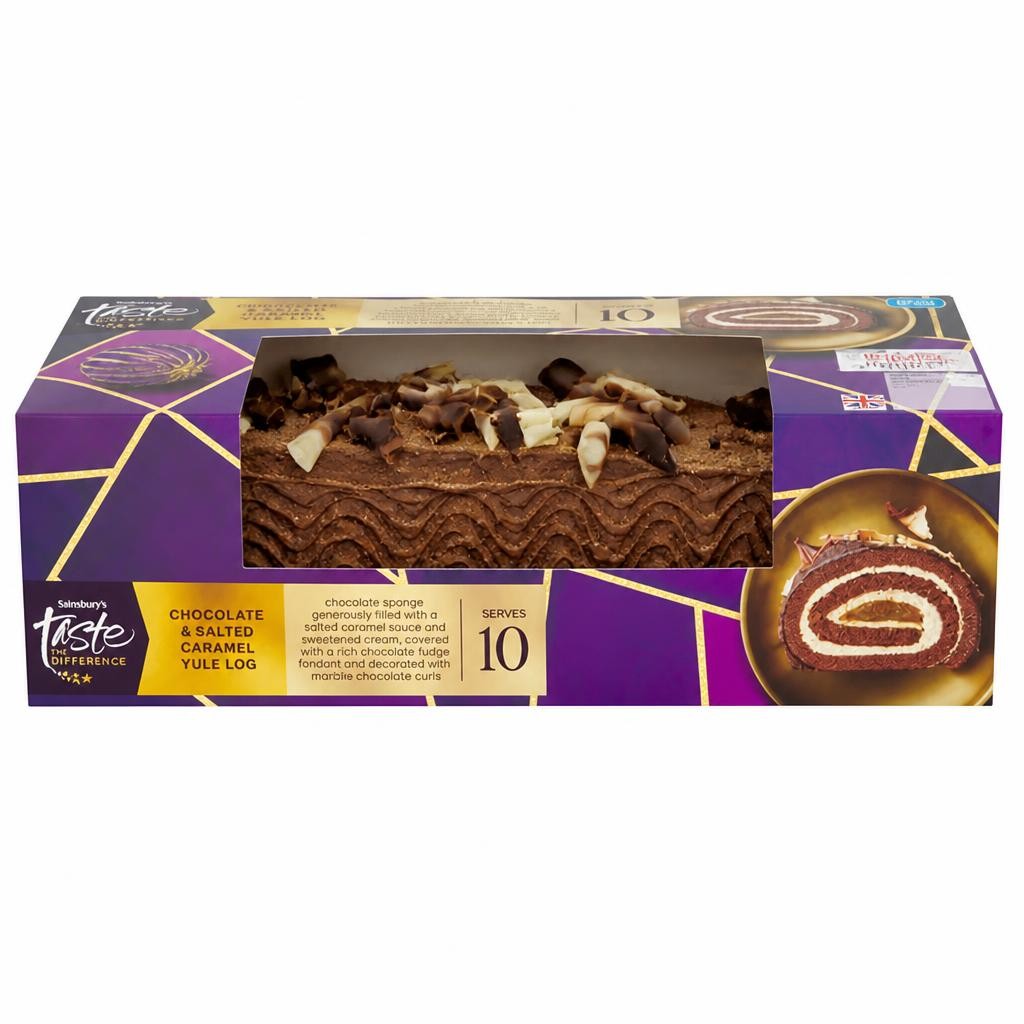 Sainsbury's Chocolate & Salted Caramel Yule Log, Taste the Difference 700g