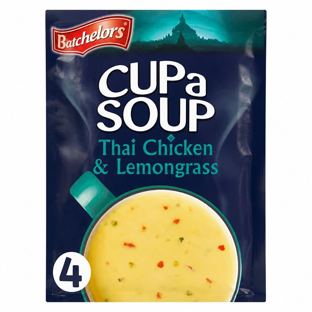Batchelors Cup a Soup Thai Chicken & Lemongrass 4 Instant Soup Sachets 88g