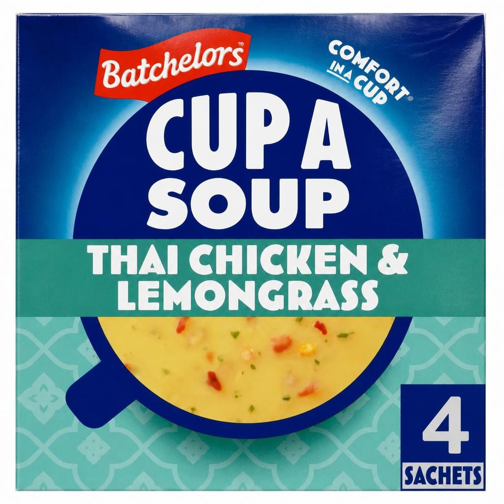 Batchelors Cup a Soup Thai Chicken & Lemongrass 4 Instant Soup Sachets 88g