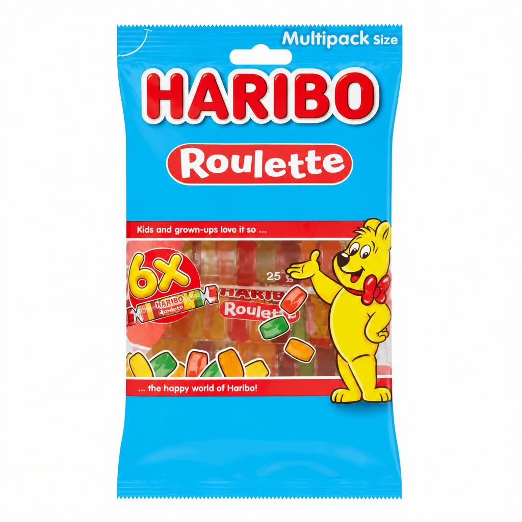 Haribo Mega-Roulette Jelly Fruit Sweets Multipack 6x25g