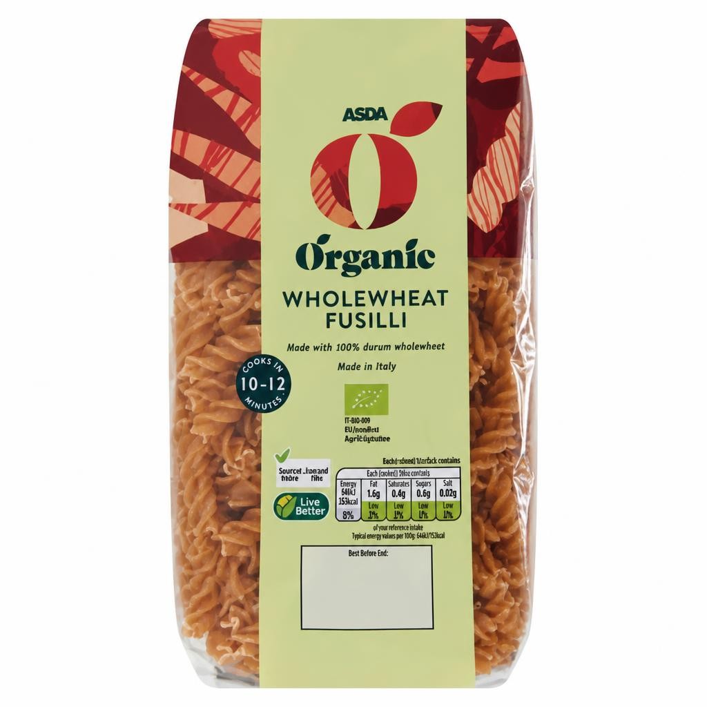 ASDA Organic Organic Wholewheat Fusilli 500g