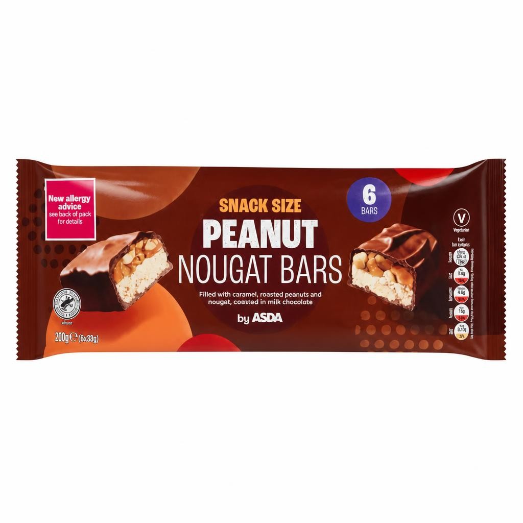 ASDA Peanut Nougat Bars 6 x 38g (228g)