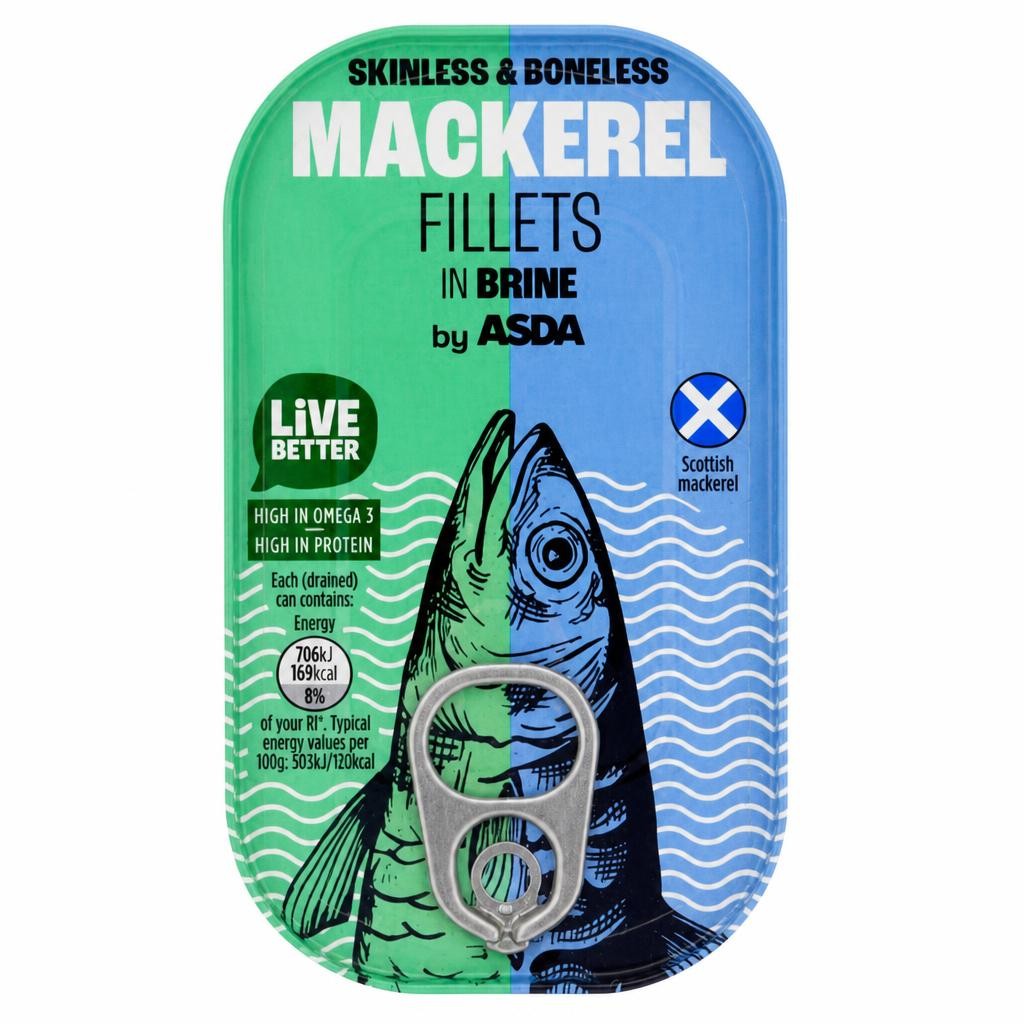 ASDA Mackerel Fillets in Brine 125g