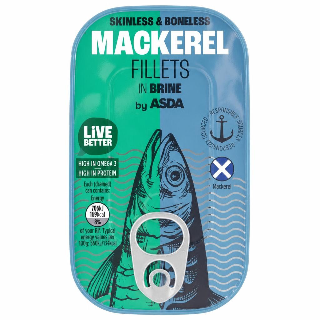 ASDA Mackerel Fillets in Brine 125g