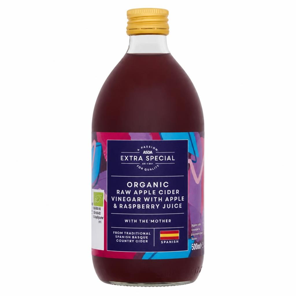 ASDA Extra Special Extra Special Organic Raw Apple Cider Vinegar with Apple & Raspberry Juice 500ml