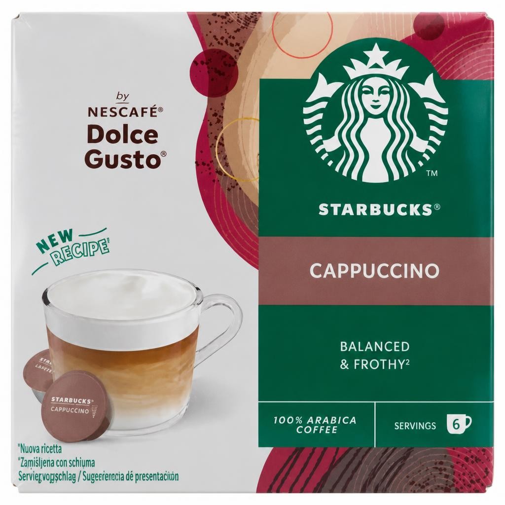 Starbucks ® Cappuccino By Nescafé Dolce Gusto, Coffee Pods x12 (6 Servings)