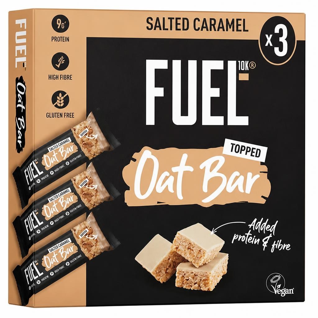 FUEL10K Salted Caramel Protein Cereal Oat Bars 3x45g