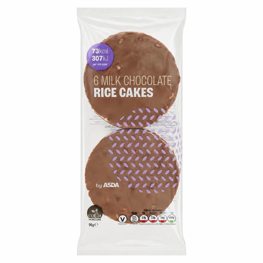 ASDA 6 Milk Chocolate Rice Cakes 90g
