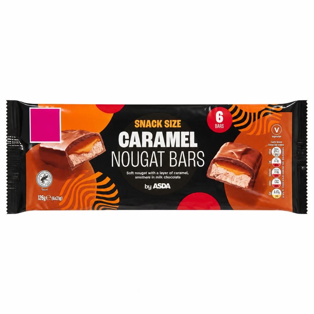 ASDA Caramel Nougat Bars 6 x 38g (228g)