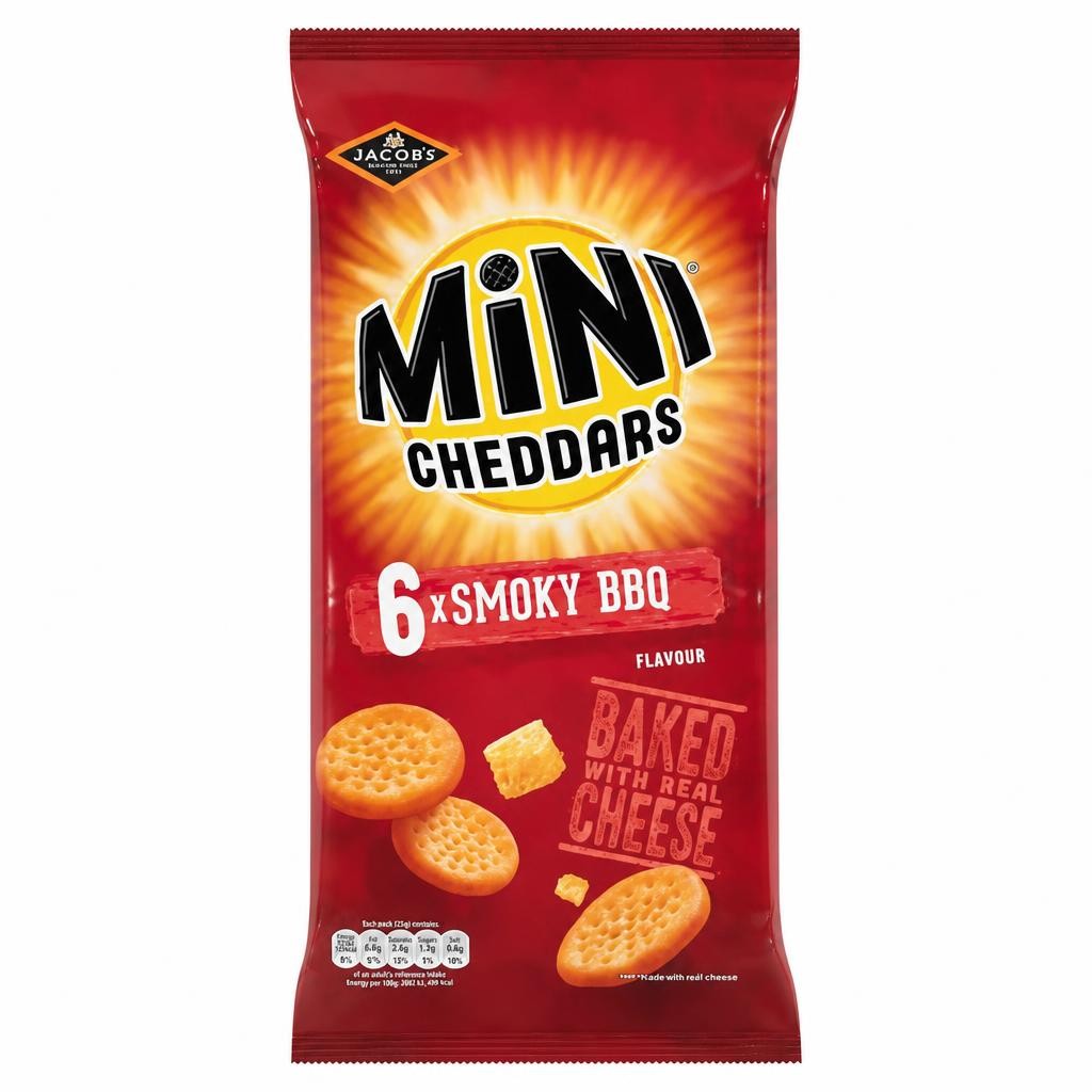 Jacob's Mini Cheddars Smoky BBQ Multipacks 6x23g