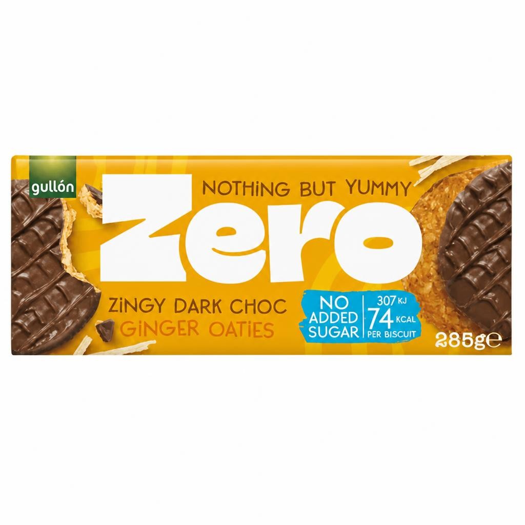 Gullón Zero Zingy Dark Choc Ginger Oaties 285g
