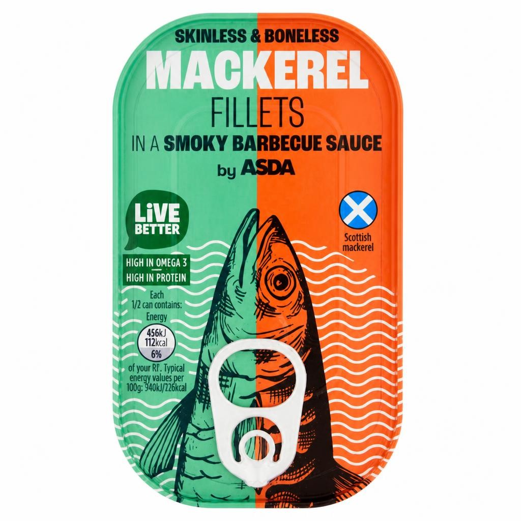 ASDA Mackerel Fillets in a Smoky Barbecue Sauce 125g