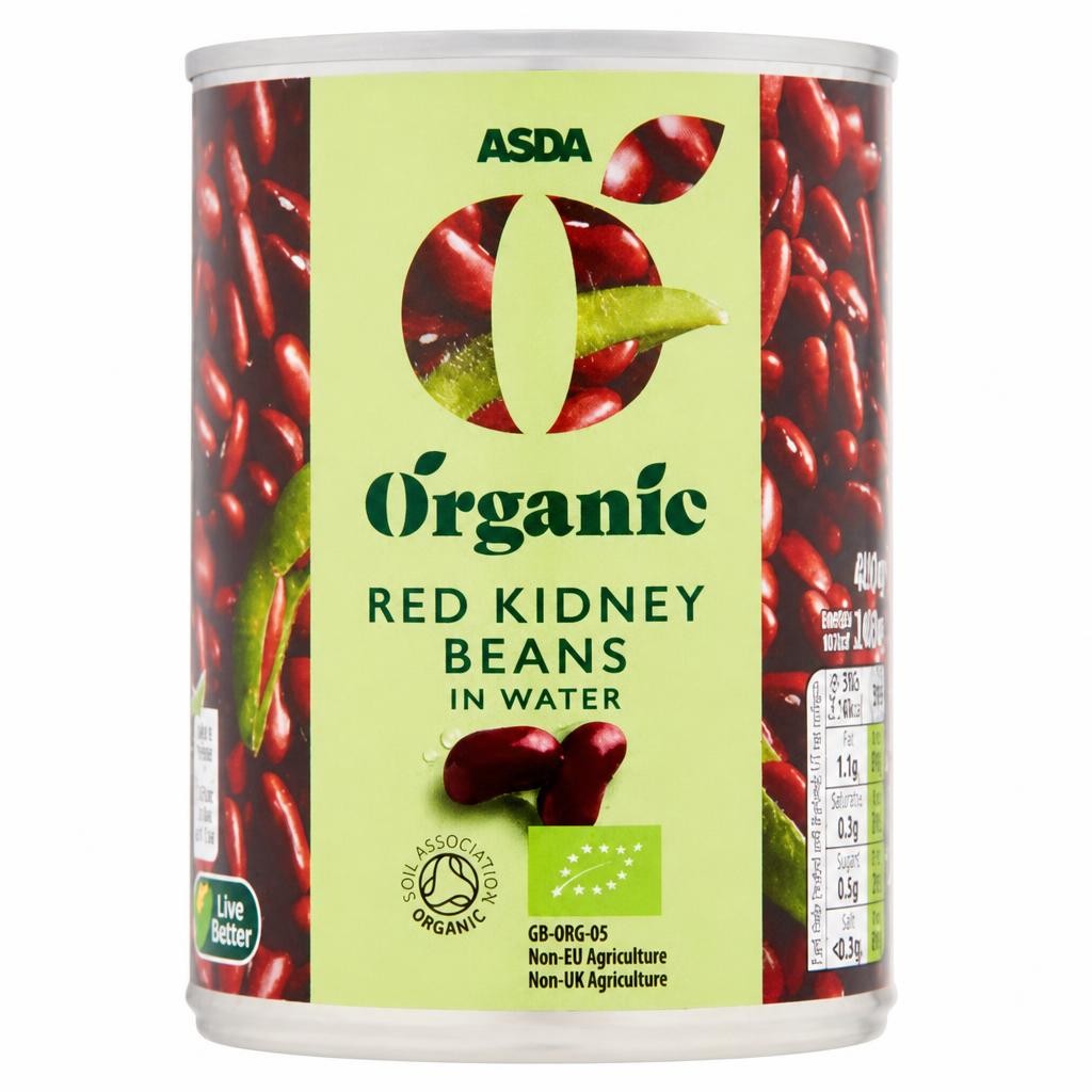 ASDA Organic Organic Red Kidney Beans in Water 400g