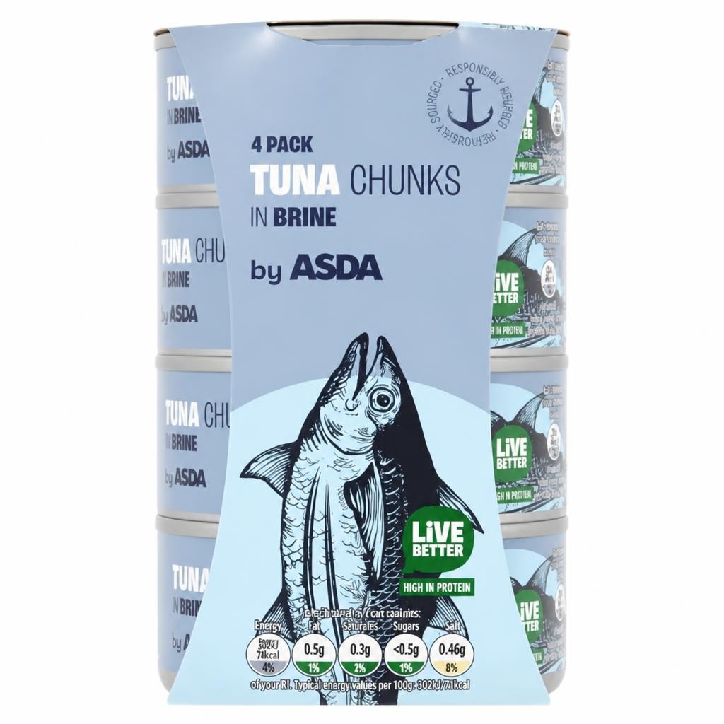 ASDA Tuna Chunks in Brine 4 x 145g (580g)