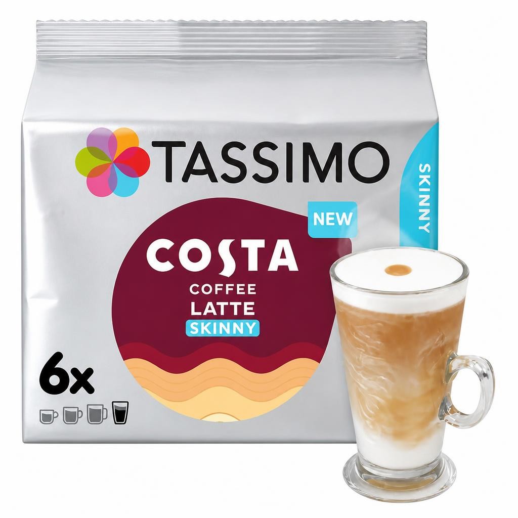 Tassimo Costa Skinny Latte Coffee Pods x6