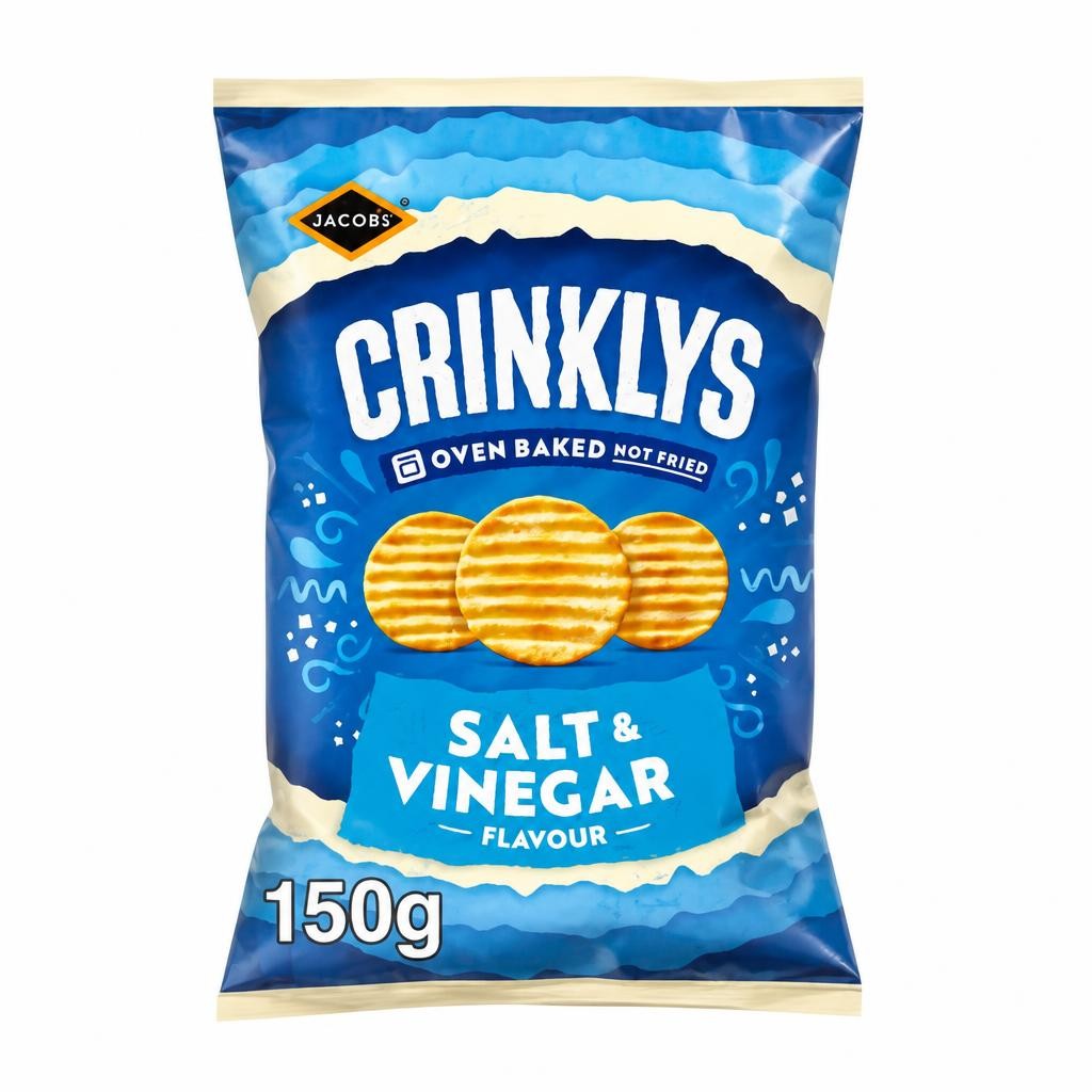 Jacob's Crinklys Salt & Vinegar 150g