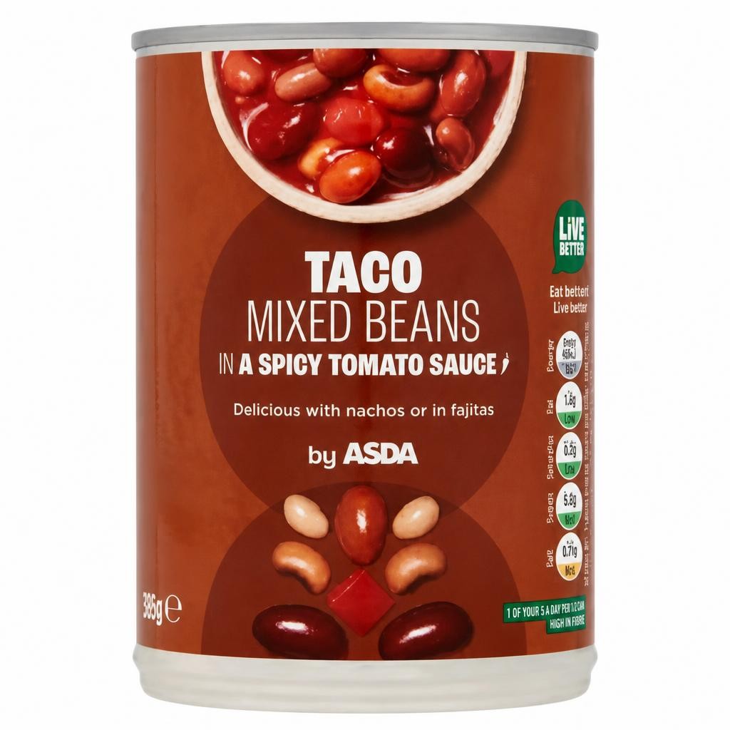 ASDA Taco Mixed Beans in a Spicy Tomato Sauce 395g