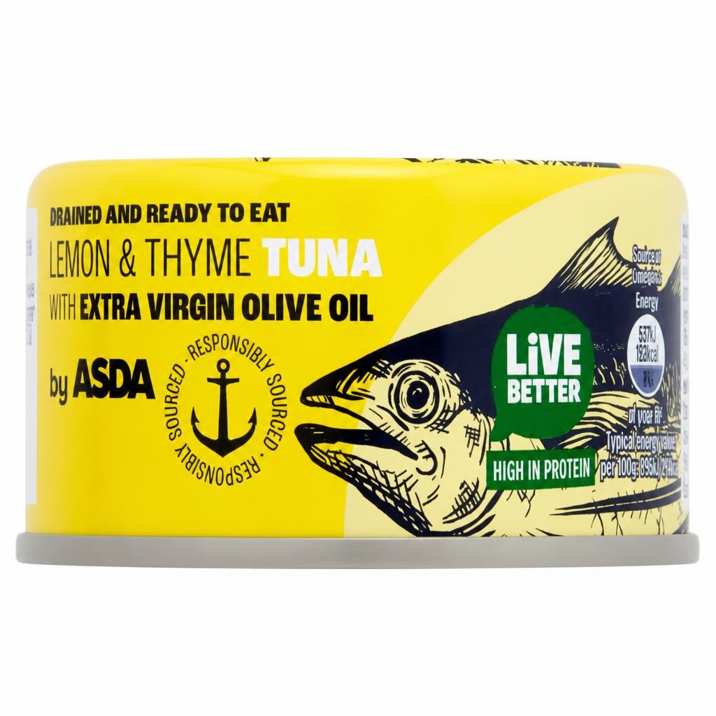 ASDA Lemon & Thyme Tuna with Extra Virgin Olive Oil 80g