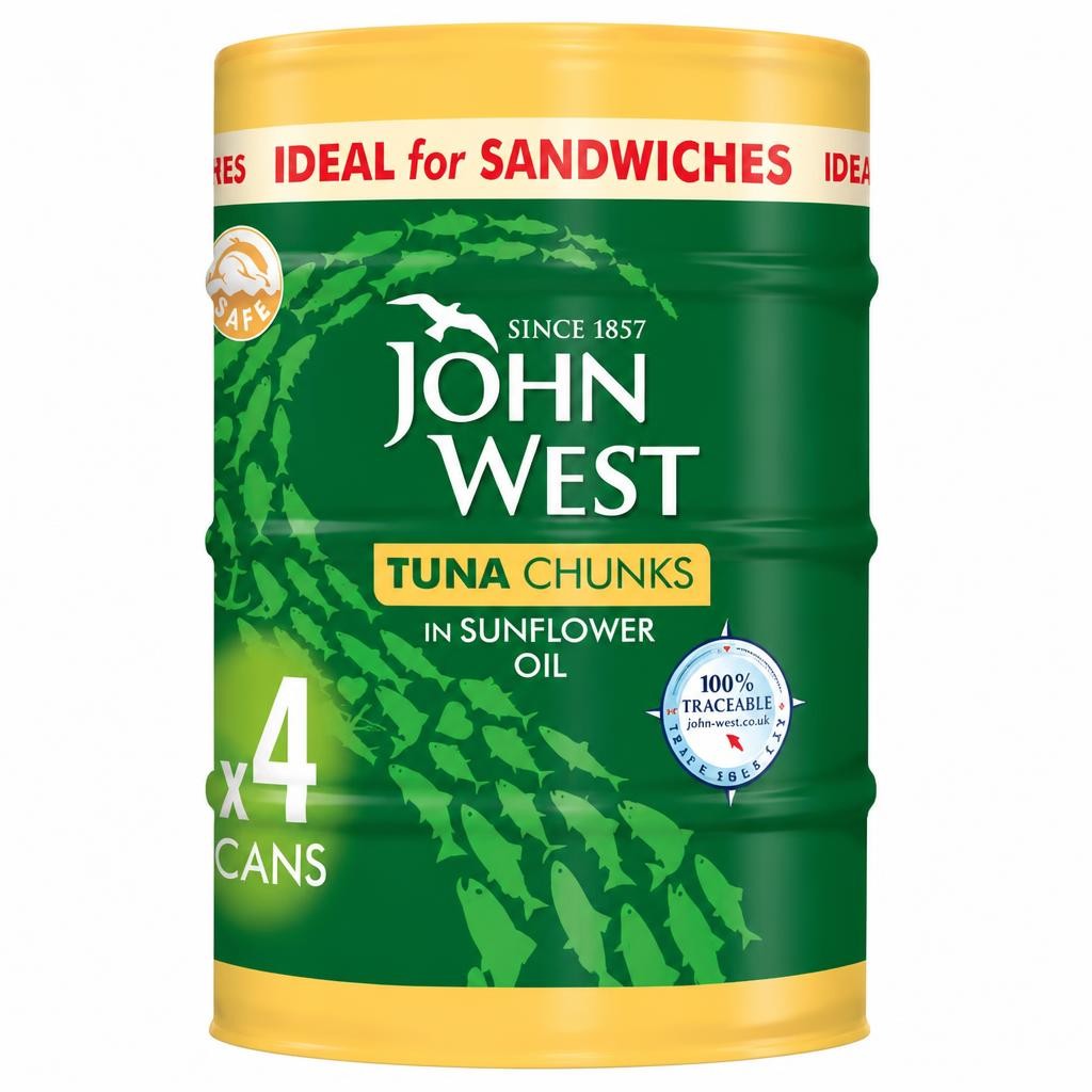 John West Tuna Chunks in Sunflower Oil 4 x 132g