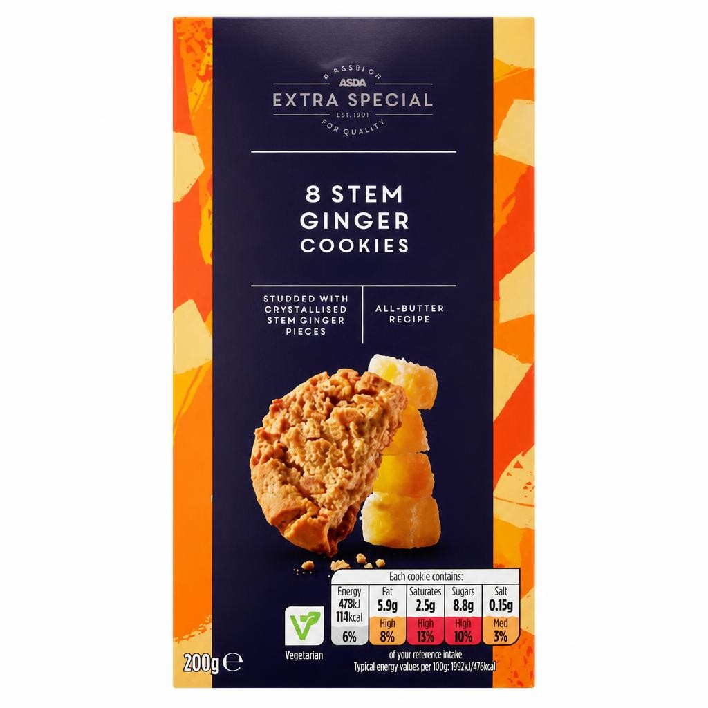 ASDA Extra Special Extra Special 8 Stem Ginger Cookies 200g