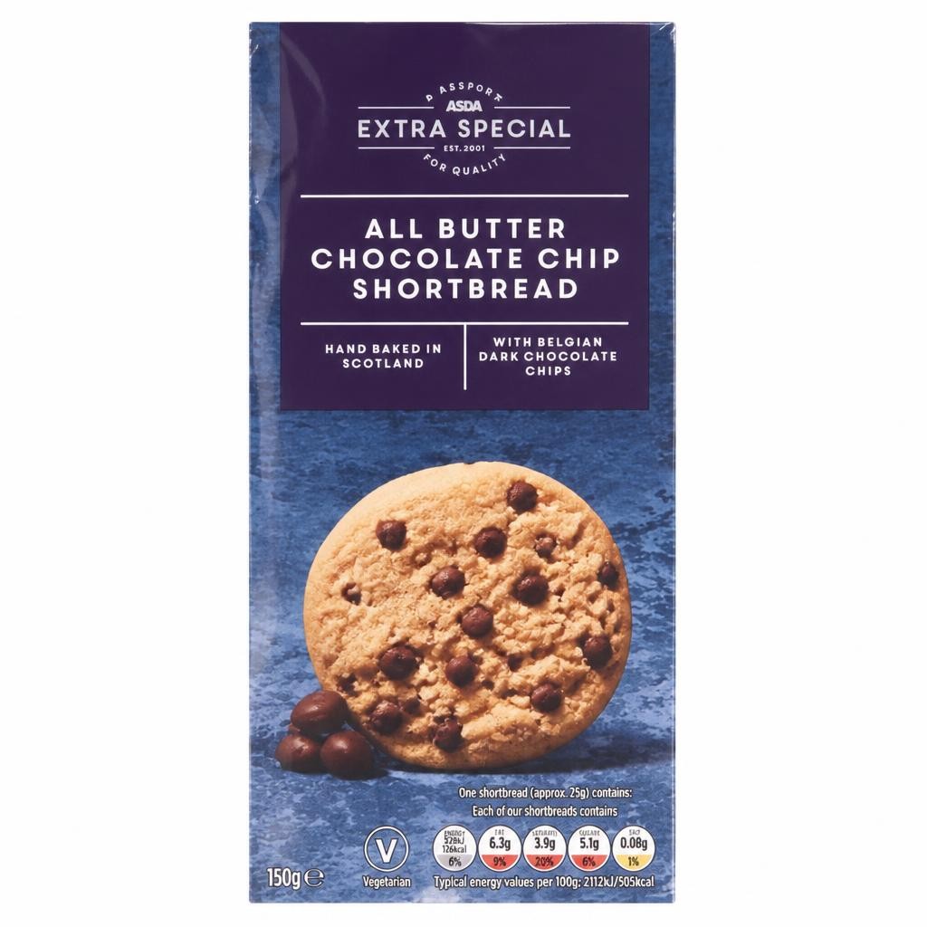 ASDA Extra Special All Butter Chocolate Chip Shortbread 150g